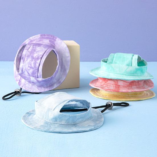 Pet Hat with Ear Holes Adjustable Breathable Sun Protection Dog Outdoor Hiking Summer Shade Baseball Hat Pet Accessories