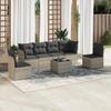 7 Piece Garden Sofa Set with Cushions Light Grey Poly Rattan