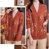 Women's Knitted Cardigan Sweater Autumn and Winter Thickened Plus Size Knitted Cardigan Loose Letter Print Knitted Jacket Outwear
