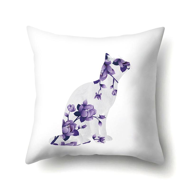 Полиэстеровая наволочка с мультяшным принтом животного, бархатная наволочка из персиковой кожи, наволочка на поясничную подушку, чехол для поясничной подушки для автомобиля