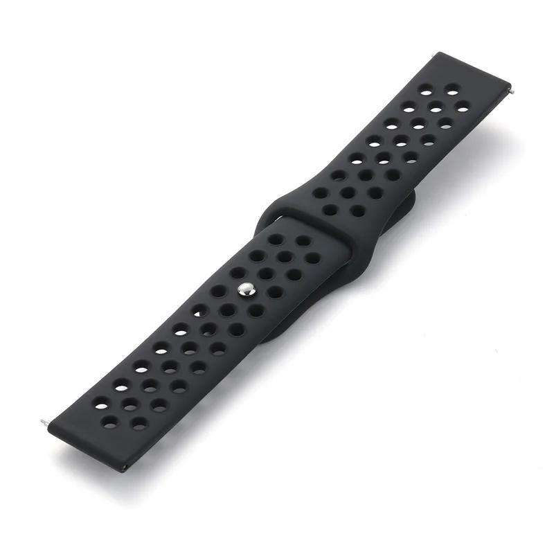 20mm Silicone Band for Samsung Galaxy Watch 7-FE-6-5-pro-4-Classic/active 2 22mm Sport Hole Bracelet Huawei GT 5-4-3 Watch Strap