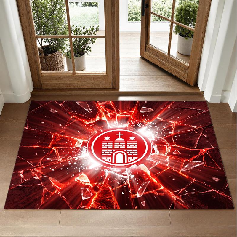FC St. Pauli Football Design Crystal Velvet Rug Soft Decorative Mat for Bedroom Entrance