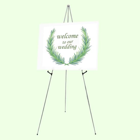 Display Stand Adjustable Height Anti-slip Solid Collapsible Fixed Poster Metal Wedding Sign White Easel Stand The Party