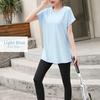 DAYCLOSET Yoga Yoga Short Long Loose yoga125 Light Women's Top, T-Shirt, Sleeve, Flattering, Quick-Drying, Lightweight, Length, Stretchy, Fit, (2XL,