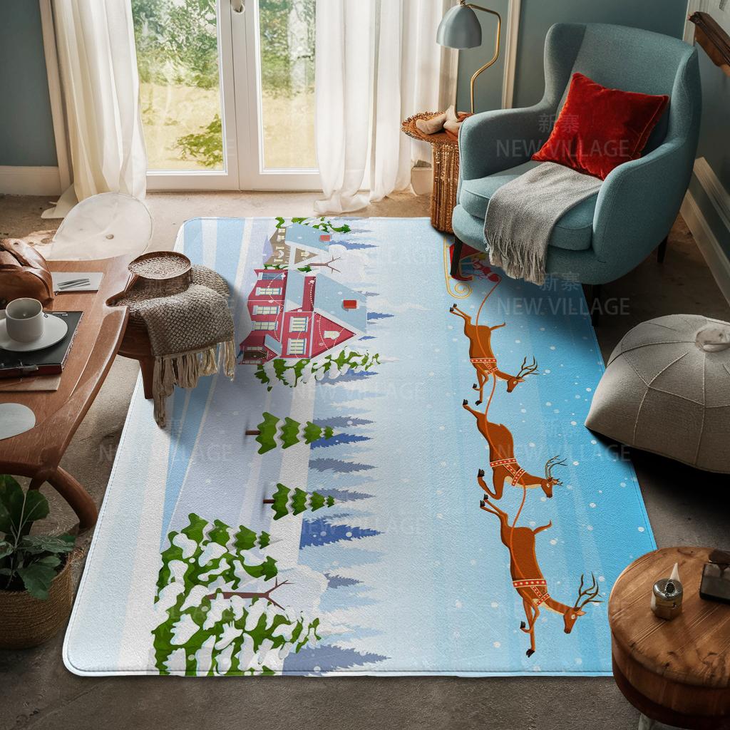 Ковер у входа в дом Домашний коврик у двери Гостиная Ванная Комната Ноги ванная комната Нескользящие коврики с водопоглощением для ванной Счастливого Рождества зима