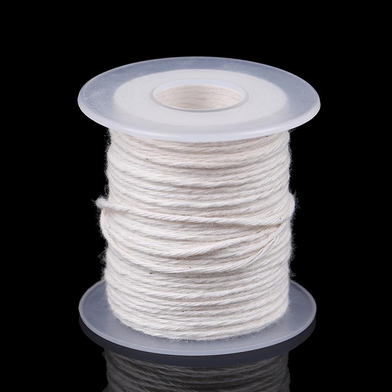 61 м хлопчатобумажная оплетка для свечей, катушка с фитилем, без дыма, принадлежности для масляных ламп своими руками