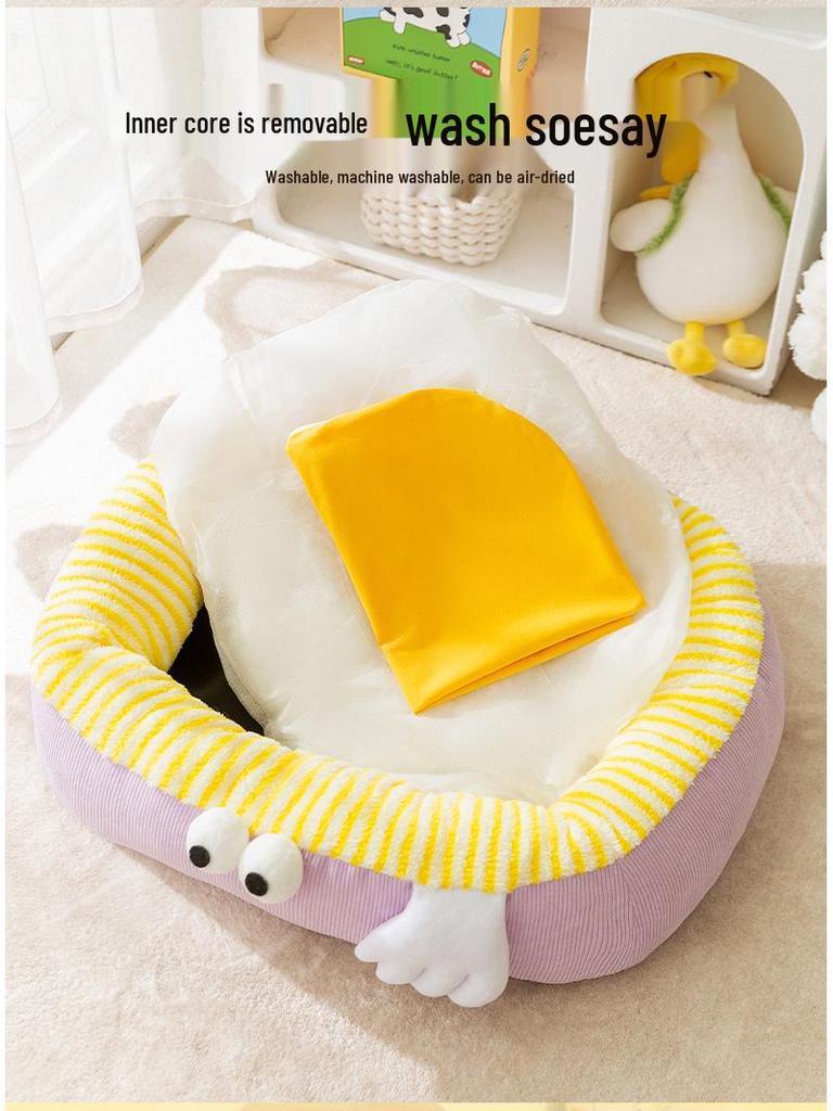 Зимняя теплая лежанка для собаки и коврик для сна для кошки - Утолщенное открытое гнездо для питомца