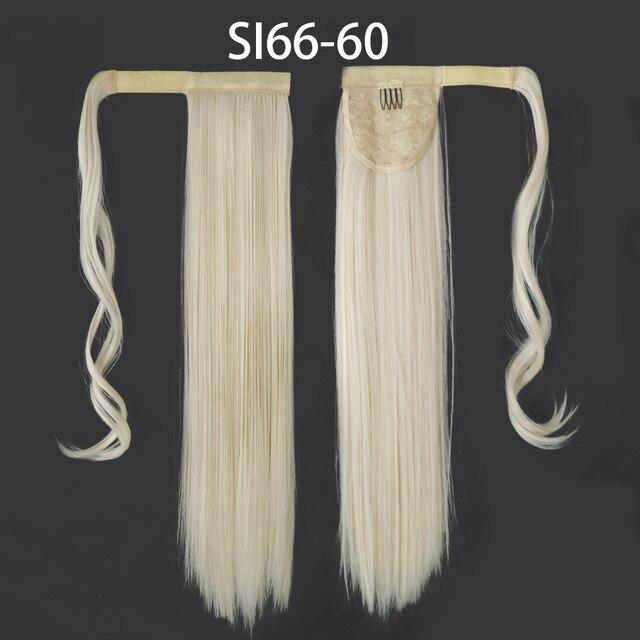 LISI HAIR Long Straight Wrap Around Clip In Ponytail Hair Extension Heat Resistant Synthetic Pony Tail Fake Hair