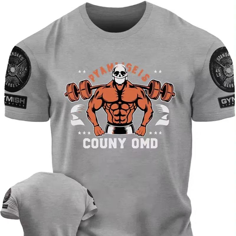 2024 Европа и США летняя повседневная мужская футболка для спортзала Футболка в мужском стиле с короткими рукавами быстросохнущая футболка