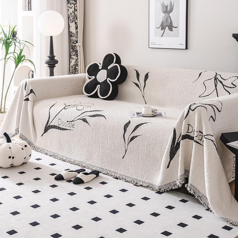 Full Covered Sofa Towel Cover Cloth Four Seasons Universal Dustproof Sofa Cushion One Piece Non-Slip Cushion Sofa Cover