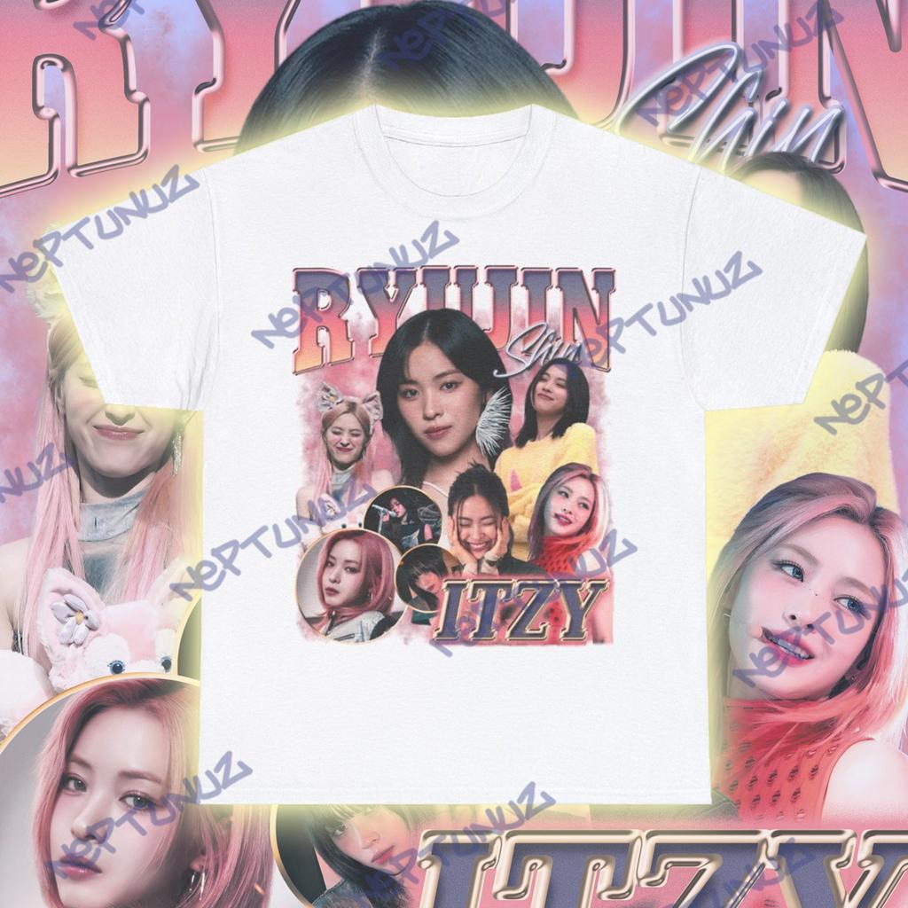 Руюджин ITZY Футболка, Ретро Графическая Футболка K-pop