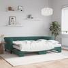 VidaXL Daybed with Trundle and Mattress Dark Green 80x200cm Velvet 3197790