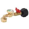 Propane Refill Adapter with Pressure Gauge and On Off Control Valve Gas Elbow Adapter for 1LB Tank 1‑20LBS QCC1 Cylinder