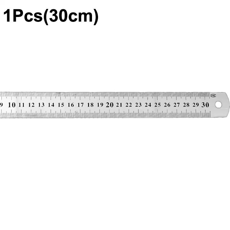 1/2/4PCS Stainless Steel Straight Ruler Double Sided Metal Scale Measuring Tool Home Office DIY Supplies 15cm/20cm/30cm/50cm