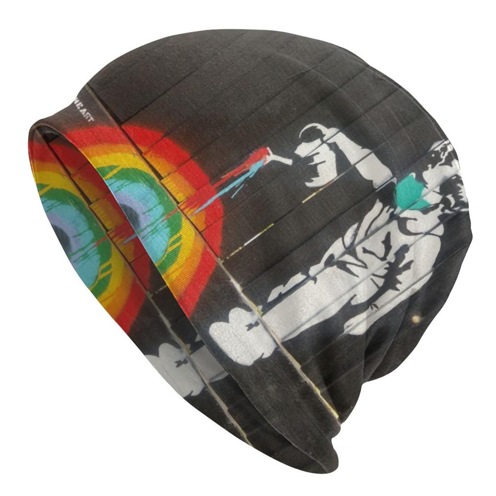Banksy Art Graffiti Girl Heart Balloon Slouchy Beanie Unisex Women Hip Hop Winter Warm Skullies Beanies Hats Adult Knit Bonnet Cap