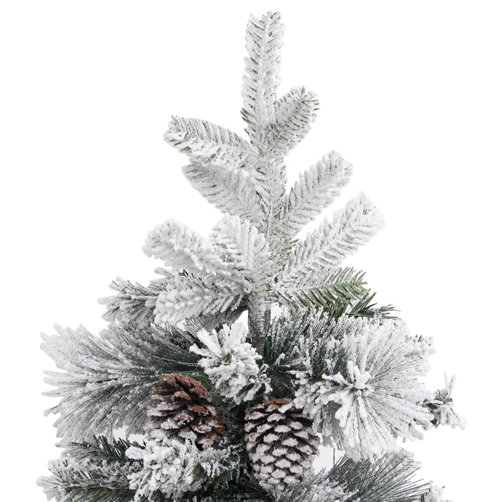 Artificial Christmas Tree with Pine Cones and Snow Effect 225 cm PVC & PE