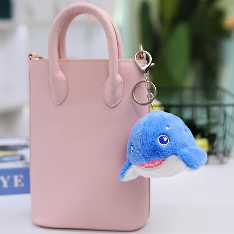 Cute Dolphin Whale Sea Lion Doll Plush Toy Shark Killer Whale Doll Girl Bag Keychain Small Pendant