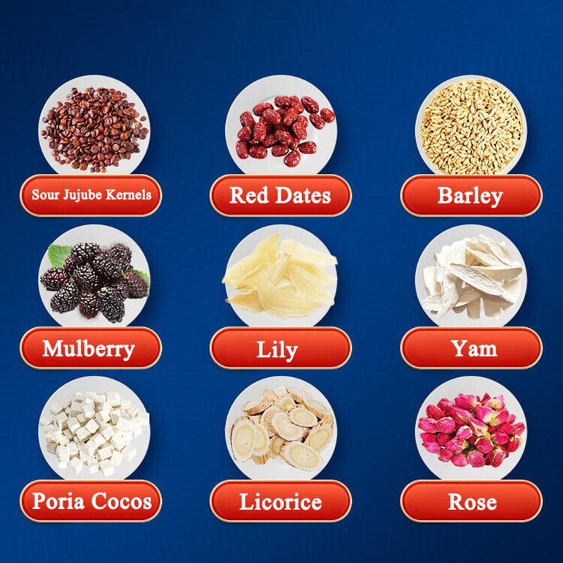 128 г чая TongRenTang с кислыми ядрами мармеладной пории и лилии