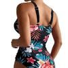 Women's Bikini One-piece Swimsuit Fashion Print Deep V Sexy Bikini Swimsuit One-Piece Suits Bathing Suit Women Swimwear