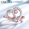 Umcho Zircon Rose Gold Color Heart-shaped Forever Love Heart Fashion Party Wedding Jewelry