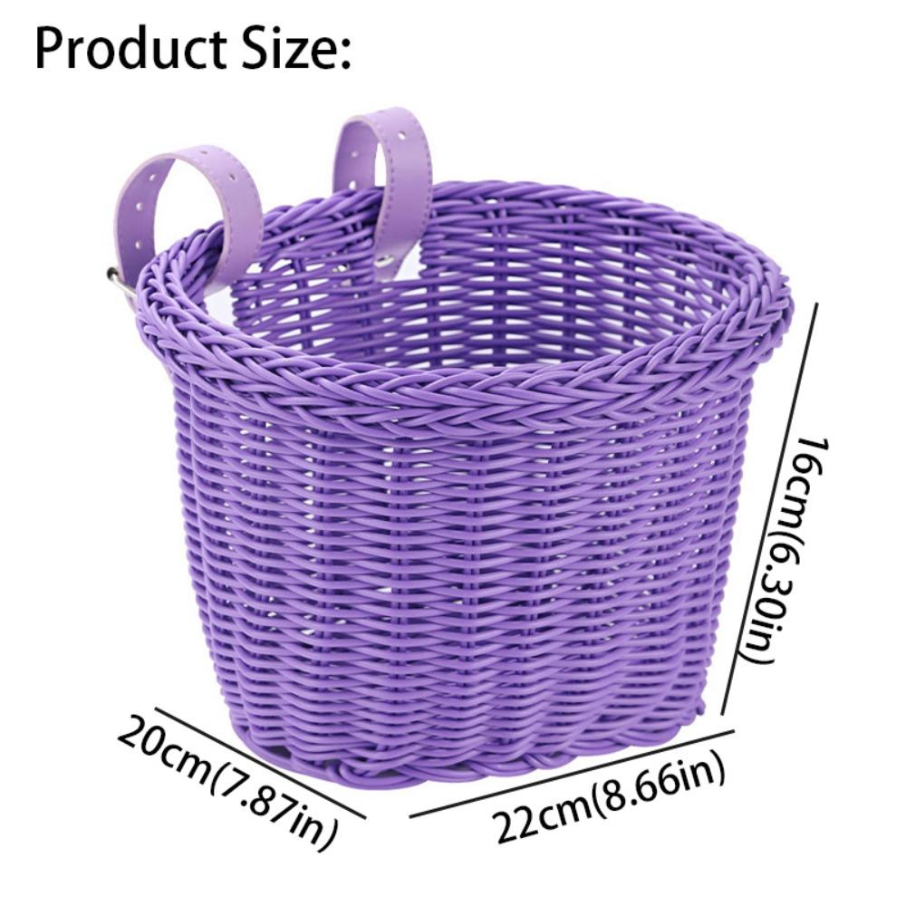 Плетеная корзина для велосипеда, регулируемые кожаные ремни, корзина на руль для велосипеда, детские и взрослые велосипеды