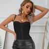 Slim Fit Lace Corset Sleeveless Crop Tops Spicy Girl Style Suspender Vest  Spring Summer