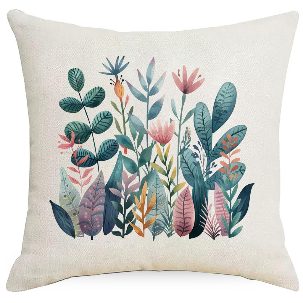 Summer Plant Leaves Pillow Simple Modern Tropical Plant Green Plant Pillow Sofa