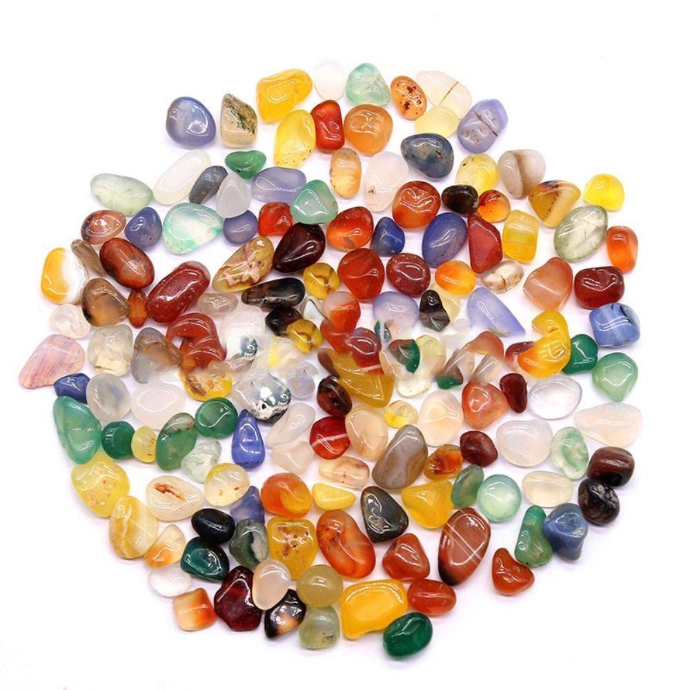Natural Crystal Seven Colored Agate 100g Landscape Craft Reusable Gravel for Garden Decoration