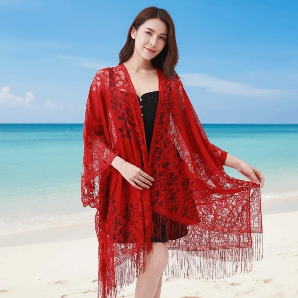 Breathable Sunshade Thin Large Scarf Sunscreen Seaside Vacation Cloak Women
