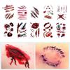 The Fake Blood, Scars, Cuts, and Injuries of the Halloween Zombie Makeup Tattoo Are All Very Realistic In Design, You Can Add a Little Blood To Make