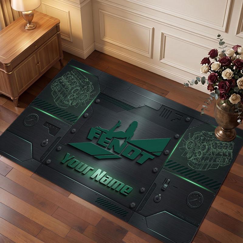 Fendt Personalized Crystal Velvet Carpet, Customized Name Text Soft Anti‑Slip Rug for Living Room Bedroom