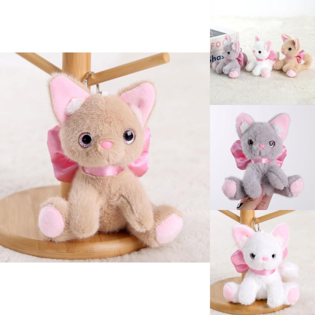 Stuffed Cat Keychain With Pp Cotton Filling For Backpack And Gift