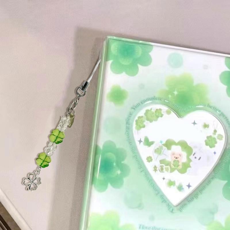 Изготовленный вручную бисерный брелок для телефона с четырьмя клеверами, модный брелок для ключей, подвесной аксессуар для удачи и счастья