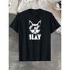 Европейский размер Slay Cat, Графическая футболка, Подарок, Смешная, Любитель кошек, Футболка, Летняя повседневная и удобная футболка, модная с круглым вырезом и короткими рукавами
