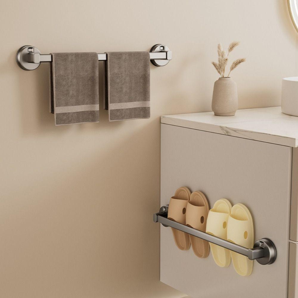 Wall-mounted Towel Rack Suction Cup Towel Hanging Holder New Bath Towel Storage Rack Bathroom