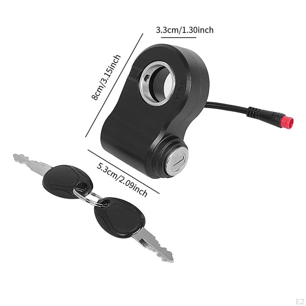 Electric Bicycle Ignition Lock Starter, Switch with Two Keys