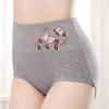 4 шт./лот, нижнее белье больших размеров, женские трусики с высокой талией, короткие дышащие трусы из чистого хлопка с высокой посадкой для женщин
