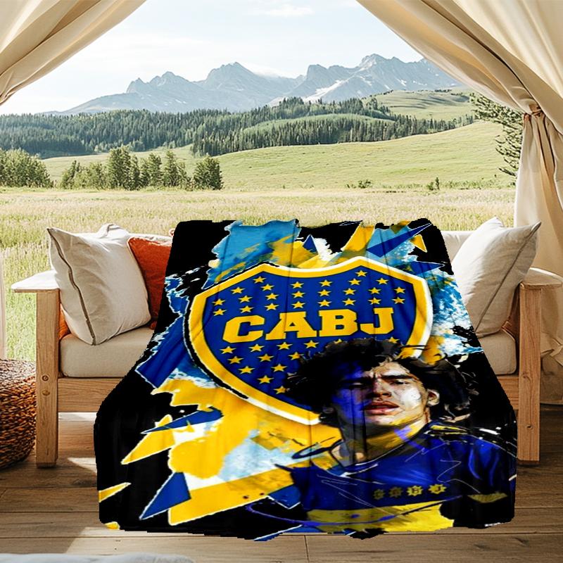 1PC Boca Football Club Printed Soft Flannel Blanket Throw for Adult Bedroom Living Room Sofa Camping Travel Fan gifts Christmas Gifts