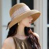 Summer New Hat Women's Polka Dot Streamer Sun Hat Hepburn Style Lafite Straw Hat Travel Sun Hat