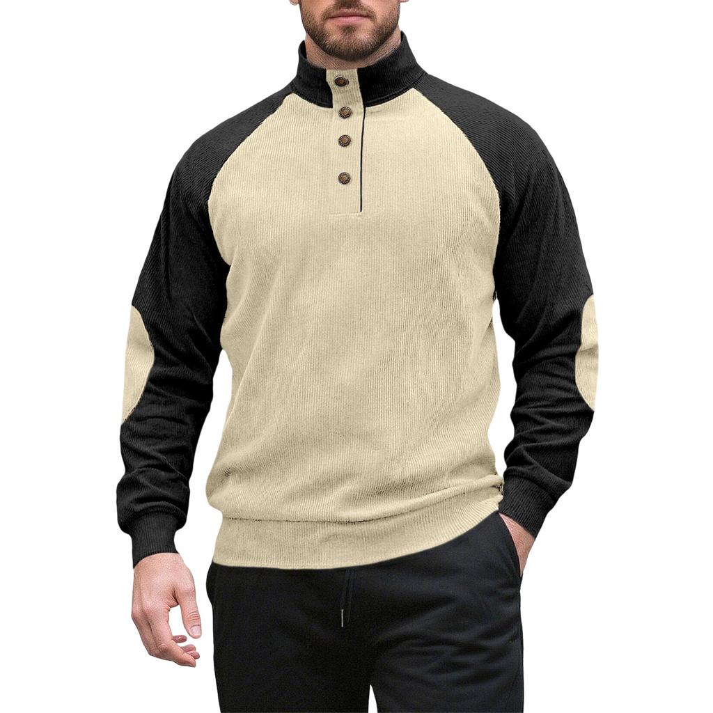 Men'S Outdoor Raglan Sleeve Standing Collar Long Sleeved Sweatshirt
