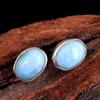 Larimar Stud Earring 100% 925 Sterling Silver Handmade Jewelry Women Earring