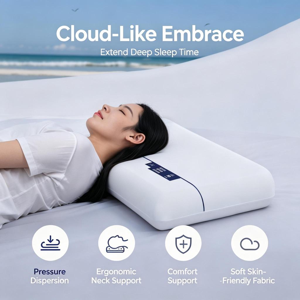 Deep‑Sleep Pro Hotel Memory Foam Pillow, Slow‑Rebound Zero‑Pressure Bed Sleeping Pillow