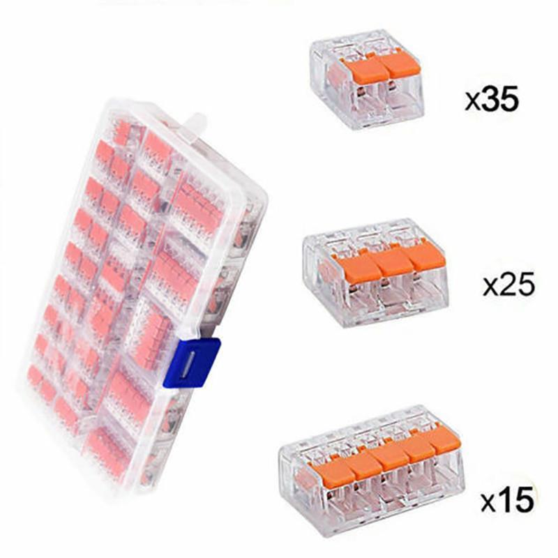 75pc для электрического соединителя Wago 221, клеммного кабеля зажима блока проводов, многоразового использования
