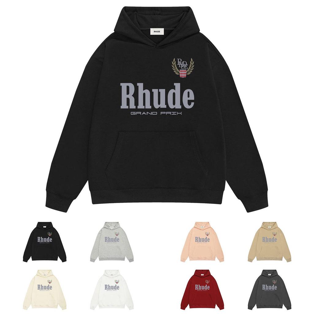 RHUDE Unisex Multi-color Trendy High Street Printed Hoodie