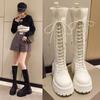 2025 Autumn Winter New Chunky Platform Long Boots Women Thick-soled Stretch Knitted Knee High Boots Woman Botas De Mujer