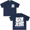 Run To Jesus Fashion Graphic TShirt Unisex Unisex Hiphop Tshirt Summer Shortsleeved Casual Cotton Vintage Tshirts Streetwear