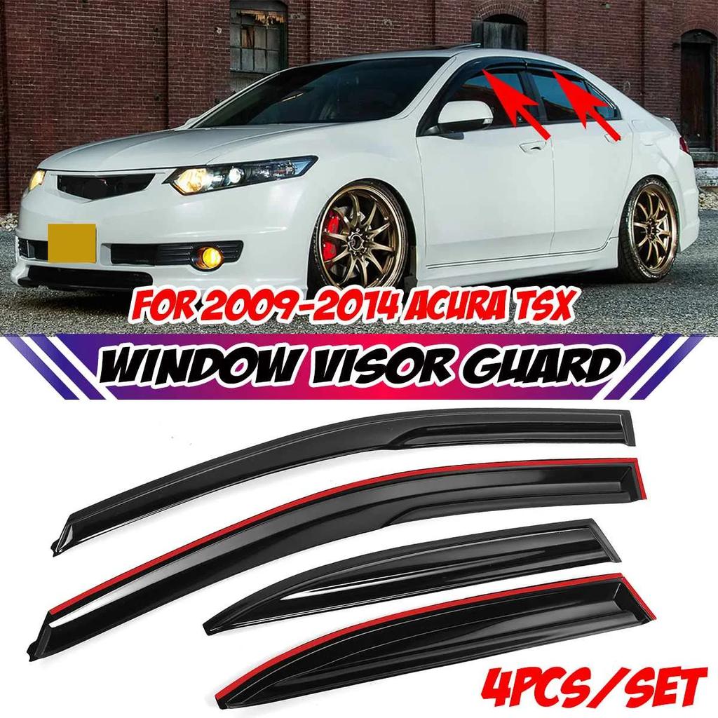 4x Car Door Window Vent Visor Deflector Rain Guard Awning Shelter for ACURA TSX 4 Door Sedan 2004-2014 Window Visor Rain Guard