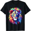 Colorful Lion Spirit Animal Multicolor Art Leo Lion T-Shirt