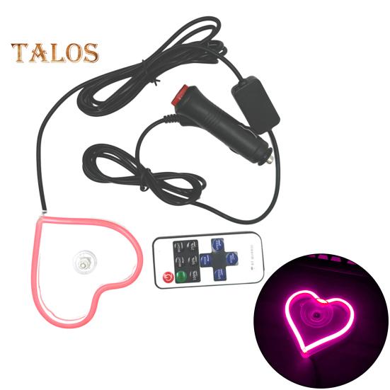 Светодиодный неоновый светильник в форме сердца, режимы стробоскопической вспышки, суперяркий, простая установка, светодиодный дисплей, вывеска, автомобильное освещение, аксессуары