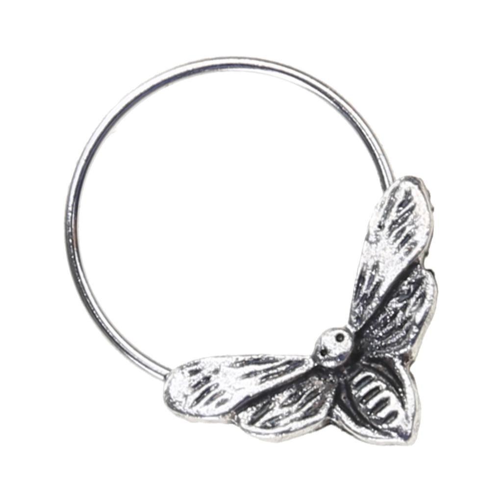 Skull Moth Nose Stud Rings Plated Sturdy Alloy Comfortable Wear Punk Gothic Styles Jewelry for Fashion Enthusiasts